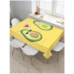 Скатерть прямоугольная JoyArty на кухонный стол "Влюбленные авокадо" из оксфорда, 120x145 см
