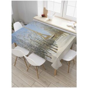 Скатерть прямоугольная JoyArty на кухонный стол "Зимний париж" из оксфорда, 120x145 см