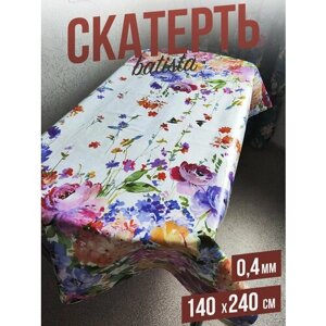 Скатерть силиконовая декоративная, цветная batista Цветочное ассорти 140x240см