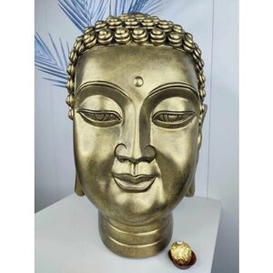 Статуэтка декоративная голова будда (большая) Старое Золото"