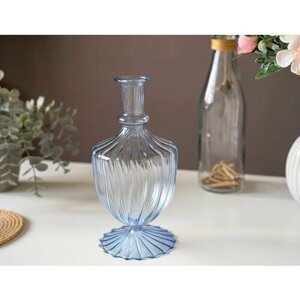 Стеклянная ваза коппа, голубая, 20 см, EDG 106851-81