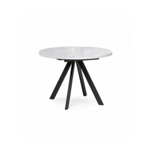 Стеклянный стол Трейси 100(140)х75 белый / черный 516560