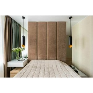 Стеновая панель; мягкая панель; изголовье кровати 20*80 4 шт; светло-коричневый