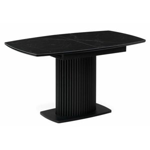 Стол раскладной KAPIOVI ESTER 160, керамика черный мрамор, черная ножка