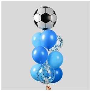 Страна Карнавалия Фонтан из шаров «Футбол», для мальчика, с конфетти, латекс, фольга, набор 10 шт.