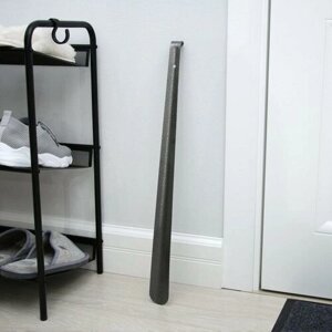 SUI Ложка-рожок для обуви с крючком, 56,54,5 см, металл, цвет микс