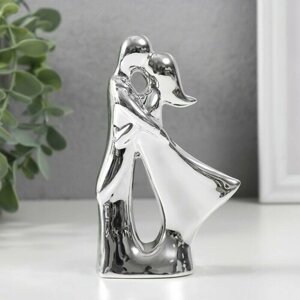 SUI Сувенир керамика "Поцелуй" серебро 11,5 см