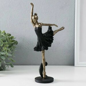 Сувенир полистоун "Танцующая балерина" бронза с чёрным 19х7х28 см (комплект из 2 шт)