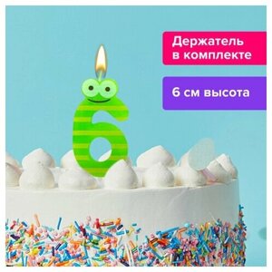 Свеча-цифра Unitype для торта 6 С глазками -12 шт)