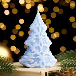 Свеча декоративная "Морозный узор", 74,510 см, голубая 4439405