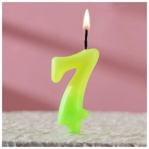 Свеча для торта цифра "Люминесцентная", 5,5 см, цифра "7"