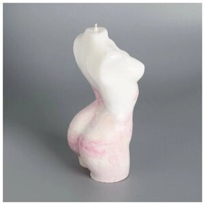 Свеча фигурная на бетоне "Женский силуэт", 15х7 см, розовая 5365020