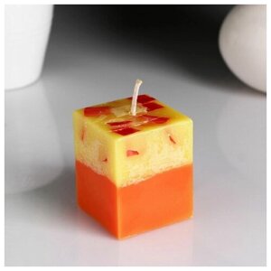 Свеча- куб "Лимон- Апельсин" ароматическая, 5x6 см