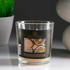 Свеча в гладком стакане ароматизированная "Сандаловое дерево"