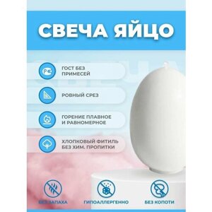 Свечи "Яйцо", белые ГОСТ 48 гр. 6.5х4.1 см. 3 шт.