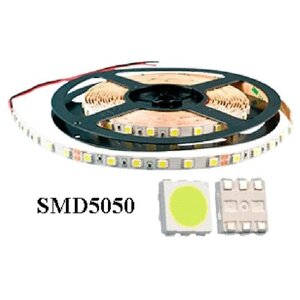 Светодиодная лента SMD5050, IP20, 60 светодиодов на метр BEELED BLDS20-5050B300A-12 - упаковка 5м.