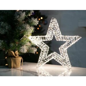 Светящаяся подвесная звезда каллидо, металл, 800 тёплых белых микро LED-огней, 40 см, уличная, Winter Deco 3060136