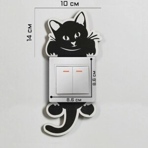 TAKE IT EASY Декор настенный, наклейка на выключатель "Кот", 14 х 10 см