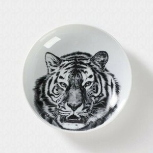 Тарелка фарфоровая глубокая «Тигр», 700 мл, d=20,5 см, белая