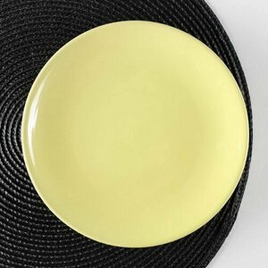 Тарелка керамическая десертная "Пастель", d=19 см, цвет жёлтый