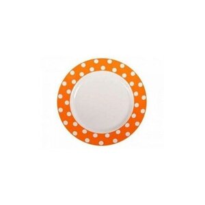 Тарелка мелкая "Идиллия. Горошек на оранжевом фоне", 200 мм