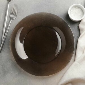 Тарелка плоская стеклянная Ambiante Eclipse, d=25 см, цвет коричневый, 6 шт.