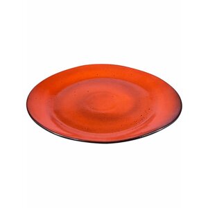 Тарелка сервировочная Борисовская Керамика Млечный путь оранжевый круглая, 30x28 см