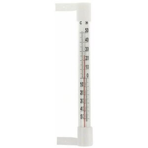 Термометр уличный "Липучка" ТСН-5, пластиковый корпус 20х2х1 см (от -50 до +50 С). Градусник без ртути устанавливается снаружи с помощью липучки