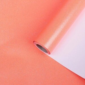 UPAK LAND Бумага упаковочная, "Звездная пыль", с блёстками, неоновый красный, 0,7 x 5 м