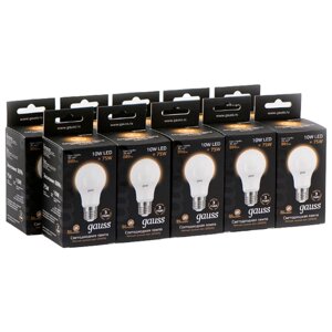 Упаковка светодиодных ламп 10 шт. gauss 102502110, E27, A60, 10 Вт, 3000 К