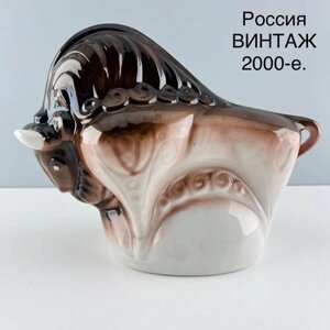 Винтажная статуэтка "Бык"Керамика. Россия, 2000-е.