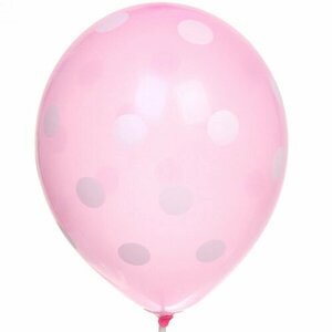 Воздушные шары "Горошек"10шт 12"25см розовый