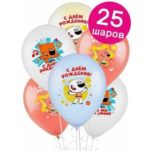 Воздушные шары латексные Riota Ми-ми-мишки/Мимимишки, С Днём рождения, 30см, набор 25 шт
