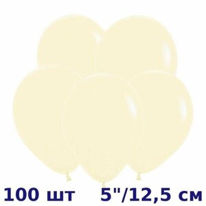 Воздушный шар (100шт, 12,5см) Нежно-желтый, Пастель Матовый (Макаронс) / Yellow, SEMPERTEX S. A, Колумбия