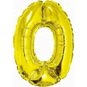 Воздушный шар фольгированный золотой "Цифра 0", 100 см