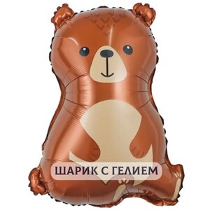 Воздушный шар с гелием для девочки или мальчика "Лесной медведь"
