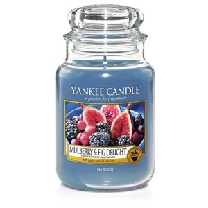 Yankee Candle / Свеча большая в стеклянной банке Инжир и ежевика Mulberry & Fig Delight 623 гр / 110-150 часов
