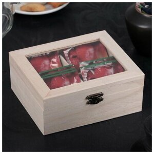 Ящик для хранения чайных пакетиков «Цейлон», 4 ячейки, 1613,86,5 см