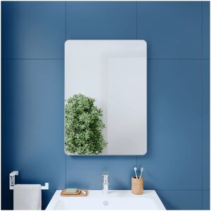 Зеркало для ванной прямоугольное 50х70 см, Malta металл белое