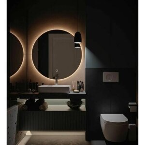 Зеркало круглое MN D70 для ванной с тёплой LED-подсветкой