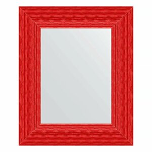 Зеркало настенное EVOFORM в багетной раме красная волна, 47х57 см, для гостиной, прихожей, кабинета, спальни и ванной комнаты, BY 3900