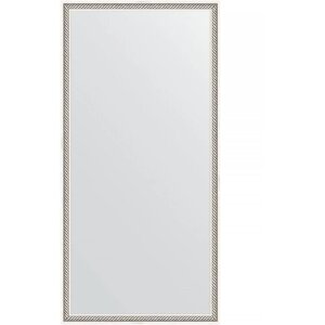 Зеркало настенное EVOFORM в багетной раме витое серебро, 48х98 см, для гостиной, прихожей, кабинета, спальни и ванной комнаты, BY 0691