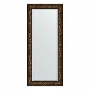 Зеркало настенное с фацетом EVOFORM в багетной раме Византия бронза, 69х159 см, для гостиной, прихожей, кабинета, спальни и ванной комнаты, BY 3573