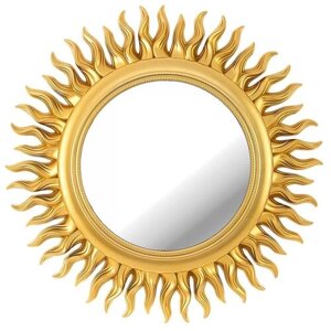 Зеркало настенное swiss home диаметр 47 см цвет золото.