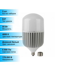 (5 шт.) Светодиодная лампочка ЭРА 85Вт 170-265В 4000К E27/E40