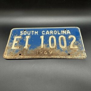 Автомобильный номер штата Южная Каролина, металл, краска, США, 1969 г.