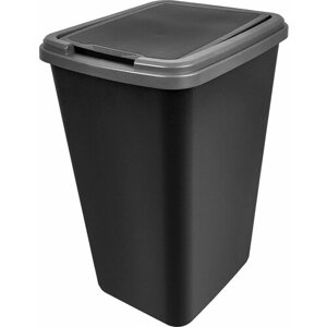 Бак для мусора Delinia с откидной крышкой 50 л полипропилен цвет черный