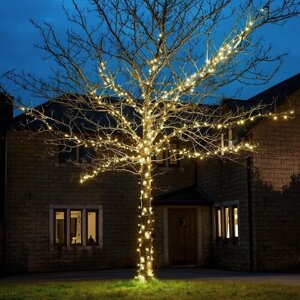 BEAUTY LED Гирлянды на дерево Клип Лайт Quality Light 60 м, 600 теплых белых LED, с холодным мерцанием, прозрачный ПВХ, IP44 *