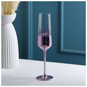 Бокал из стекла для шампанского Magistro «Мерцание», 190 мл, цвет розовый