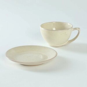 Борисовская керамика Чайная пара керамическая «Шебби», 2 предмета: чашка 250 мл, блюдце d=15 см